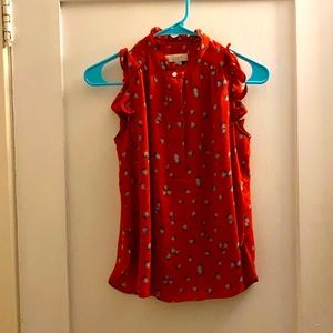 Red sleeveless Summer blouse